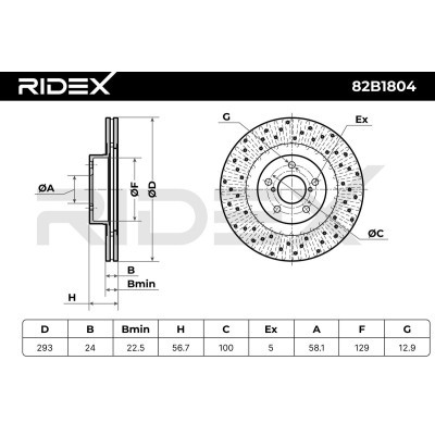 Brake Disc RIDEX 82B1804 82B1804 - photo 4
