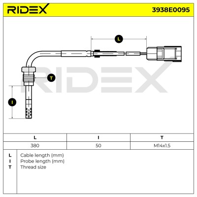 Exhaust gas temperature sensor RIDEX 3938E0095 3938E0095 - photo 6