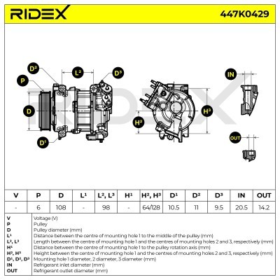 Compressor, Air Conditioning OPEL 447K0429 - photo 6