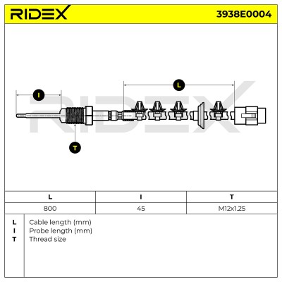 Exhaust gas temperature sensor RIDEX 3938E0004 3938E0004 - photo 7