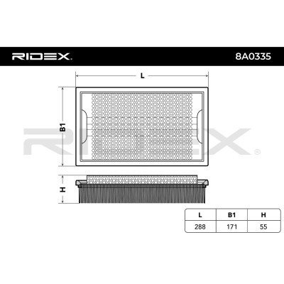 Air Filter RIDEX 8A0335 8A0335 - photo 6