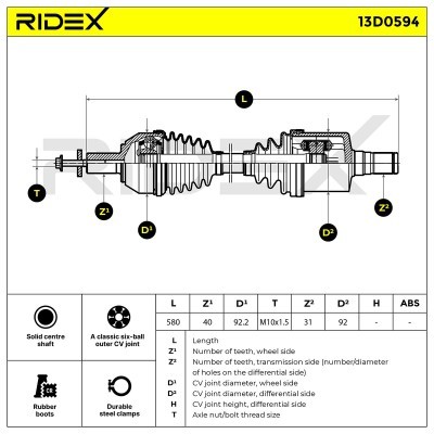 Drive Shaft RIDEX 13D0594 13D0594 - photo 8