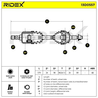 Drive Shaft RIDEX 13D0557 13D0557 - photo 7