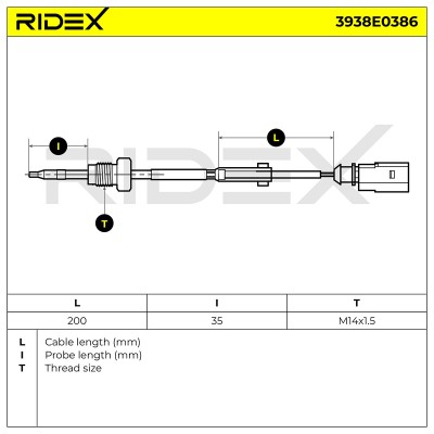 Exhaust gas temperature sensor RIDEX 3938E0386 3938E0386 - photo 6