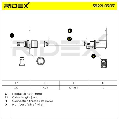 Lambda (Oxygen) Sensor RIDEX 3922L0707 3922L0707 - photo 7