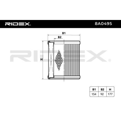 Air Filter RIDEX 8A0495 8A0495 - photo 4