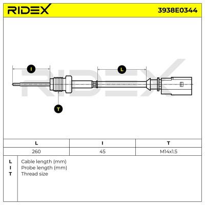 Exhaust gas temperature sensor RIDEX 3938E0344 3938E0344 - photo 6