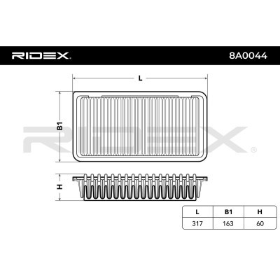 Air Filter RIDEX 8A0044 8A0044 - photo 3