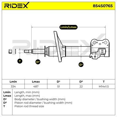 Shock Absorber RIDEX 854S0765 854S0765 - photo 8