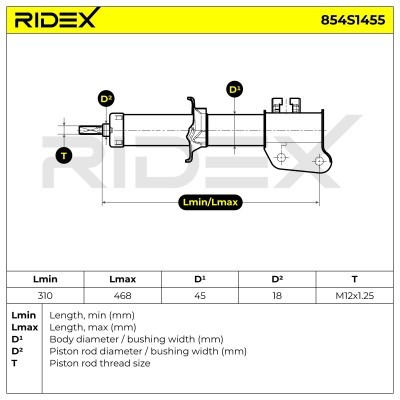 Shock Absorber RIDEX 854S1455 854S1455 - photo 7