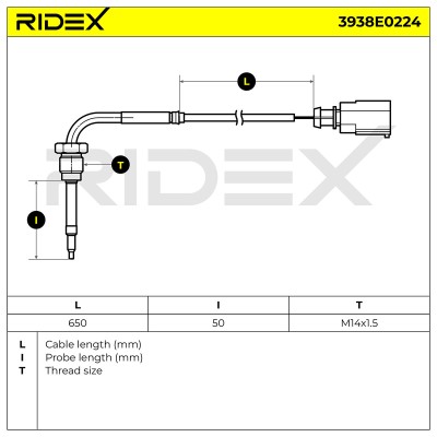Exhaust gas temperature sensor RIDEX 3938E0224 3938E0224 - photo 6
