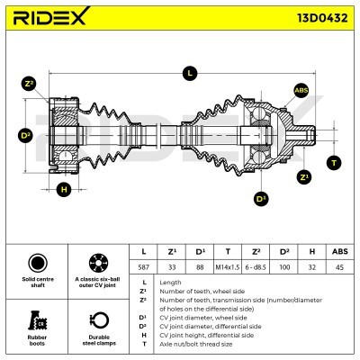 Drive Shaft RIDEX 13D0432 13D0432 - photo 6