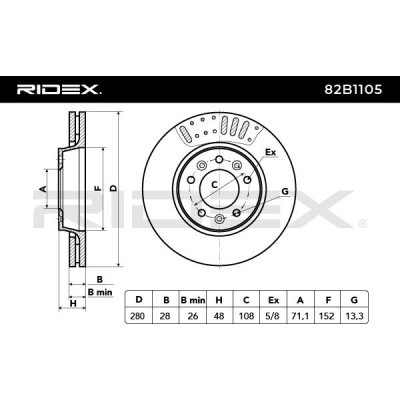Brake Disc RIDEX 82B1105 82B1105 - photo 3
