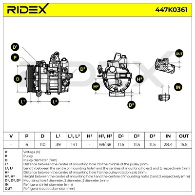 Compressor, Air Conditioning JAGUAR XF 447K0361 - photo 7