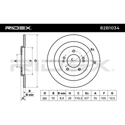 Brake Disc RIDEX 82B1034 82B1034 - photo 3