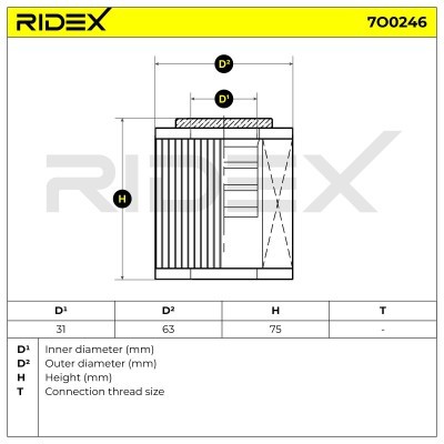 Oil Filter RIDEX 7O0246 7O0246 - photo 6