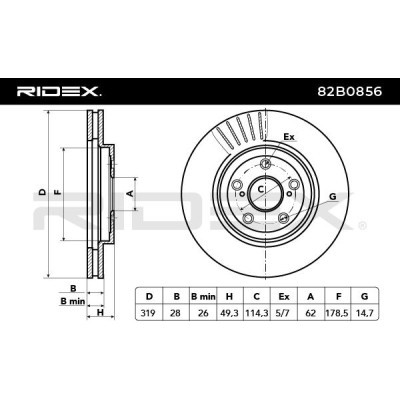 Brake Disc RIDEX 82B0856 82B0856 - photo 3