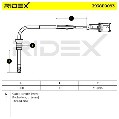 Exhaust gas temperature sensor RIDEX 3938E0093 3938E0093 - photo 6