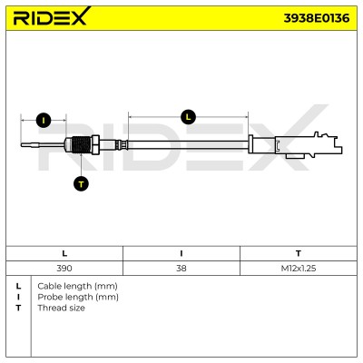 Exhaust gas temperature sensor RIDEX 3938E0136 3938E0136 - photo 6