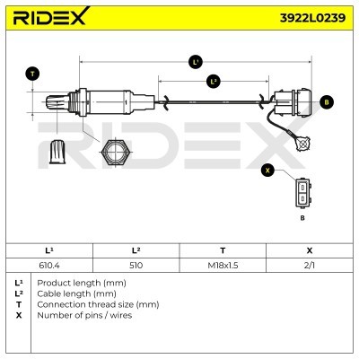 Lambda (Oxygen) Sensor RIDEX 3922L0239 3922L0239 - photo 6