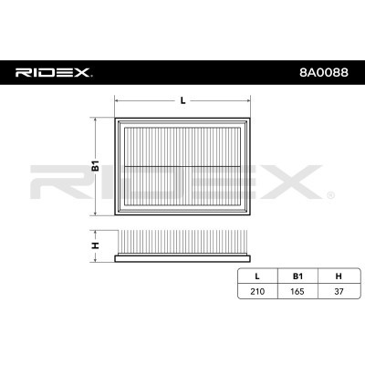 Air Filter RIDEX 8A0088 8A0088 - photo 3