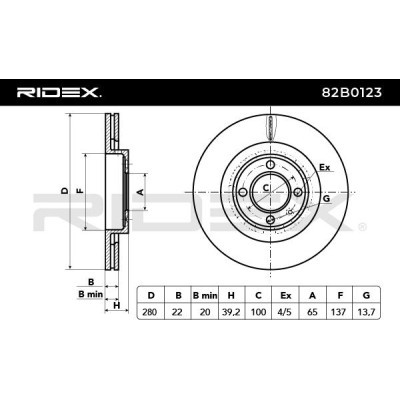 Brake Disc RIDEX 82B0123 82B0123 - photo 3