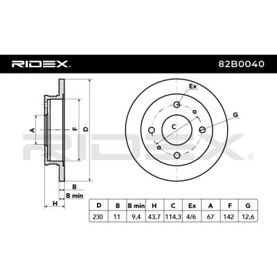Brake Disc RIDEX 82B0040 82B0040 - photo 4