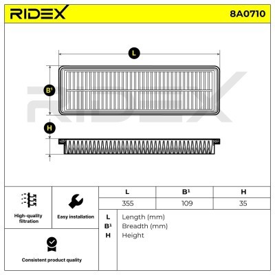Air Filter RIDEX 8A0710 8A0710 - photo 6