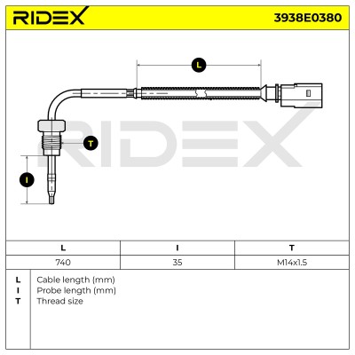 Exhaust gas temperature sensor RIDEX 3938E0380 3938E0380 - photo 6