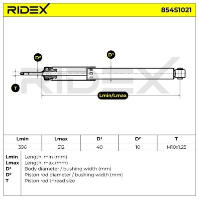 Shock Absorber RIDEX 854S1021 854S1021 - photo 8