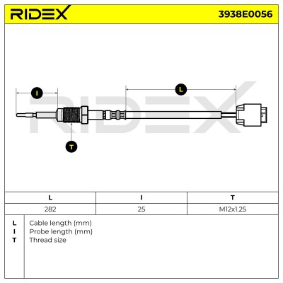 Exhaust gas temperature sensor RIDEX 3938E0056 3938E0056 - photo 6