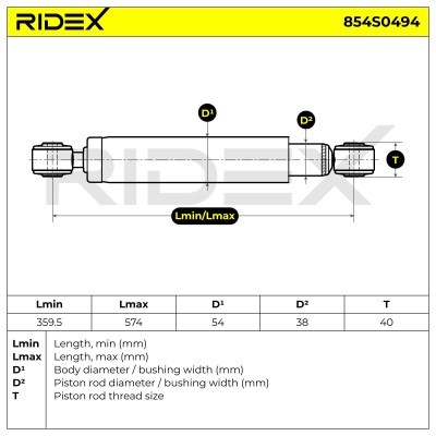 Shock Absorber RIDEX 854S0494 854S0494 - photo 8