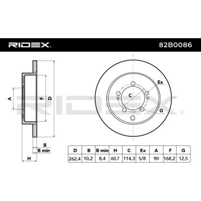 Brake Disc RIDEX 82B0086 82B0086 - photo 3
