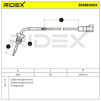 Exhaust gas temperature sensor RIDEX 3938E0563 3938E0563 - photo 6
