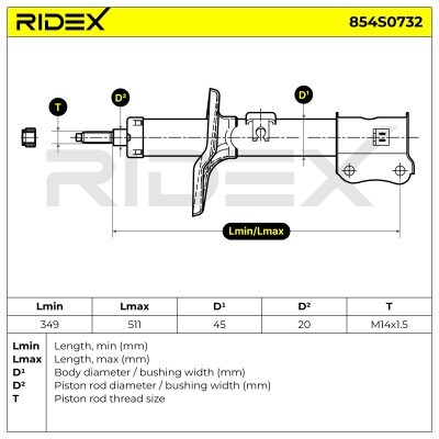 Shock Absorber RIDEX 854S0732 854S0732 - photo 9