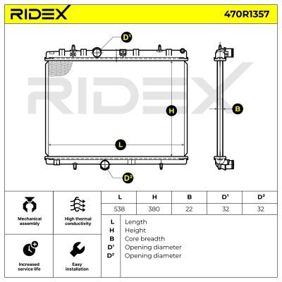 Radiator, Engine Cooling RIDEX 470R1357 470R1357 - photo 6