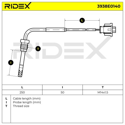 Exhaust gas temperature sensor RIDEX 3938E0140 3938E0140 - photo 6