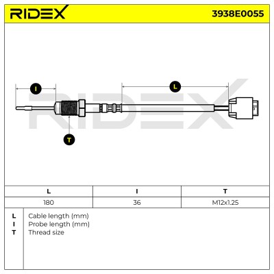 Exhaust gas temperature sensor RIDEX 3938E0055 3938E0055 - photo 6