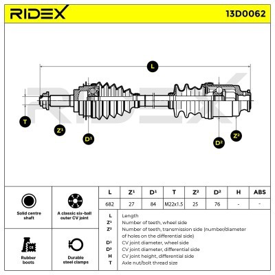 Drive Shaft RIDEX 13D0062 13D0062 - photo 8