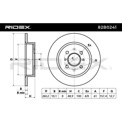 Brake Disc RIDEX 82B0241 82B0241 - photo 3