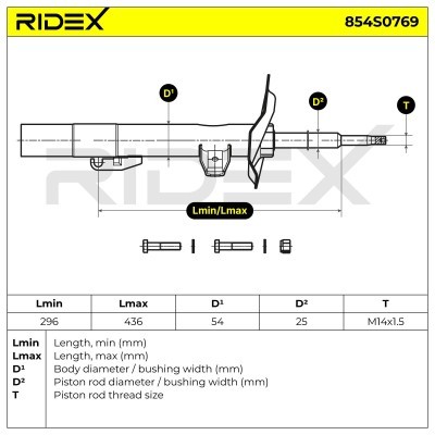 Shock Absorber RIDEX 854S0769 854S0769 - photo 8