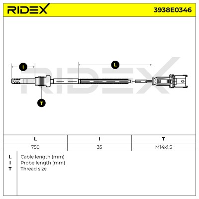 Exhaust gas temperature sensor RIDEX 3938E0346 3938E0346 - photo 6