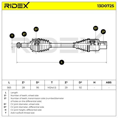 Drive Shaft RIDEX 13D0725 13D0725 - photo 7