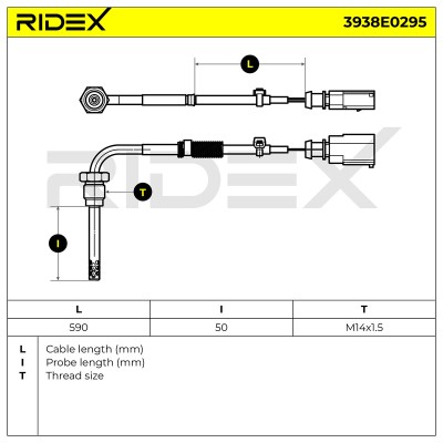 Exhaust gas temperature sensor RIDEX 3938E0295 3938E0295 - photo 6