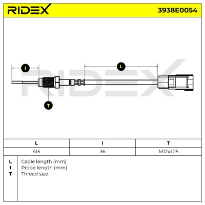 Exhaust gas temperature sensor RIDEX 3938E0054 3938E0054 - photo 6