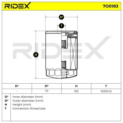 Oil Filter RIDEX 7O0183 7O0183 - photo 7