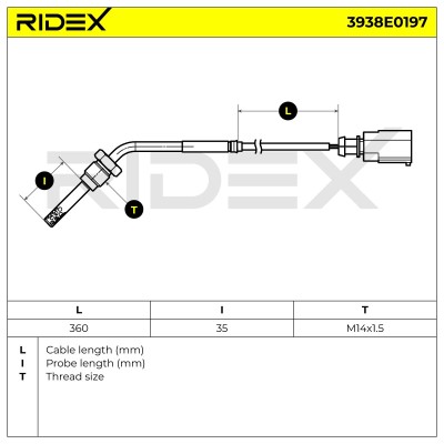 Exhaust gas temperature sensor RIDEX 3938E0197 3938E0197 - photo 5