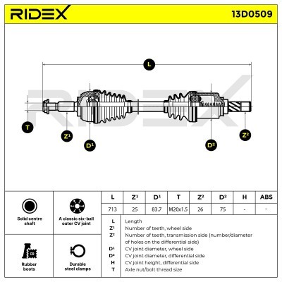 Drive Shaft RIDEX 13D0509 13D0509 - photo 7