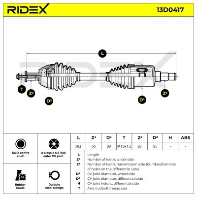 Drive Shaft RIDEX 13D0417 13D0417 - photo 7