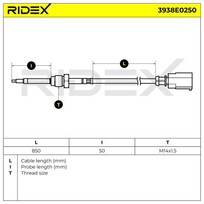Exhaust gas temperature sensor RIDEX 3938E0250 3938E0250 - photo 6